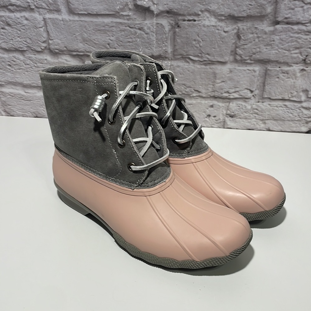 Sperry Women's Saltwater Leather Metallic Lace Boots